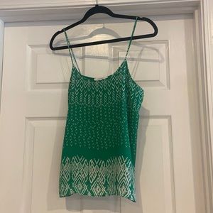Emerald Green and White Spaghetti Strap Top